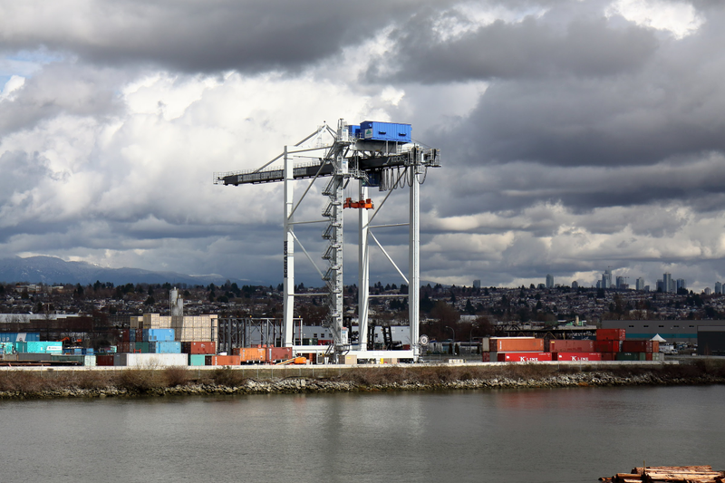 This is the training crane for the BC Maritime Employers’ Association, on Mitchell Island. I saw it from as close as I could get back in January, and will get to that album soon.